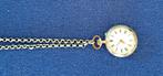 Antiek zilveren dameshorloge met zilveren ketting, Antiek en Kunst, Ophalen of Verzenden