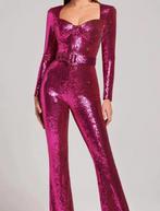 Donkerroze glitterjumpsuit Carnaval valt als M/L, Nieuw, Carnaval, Ophalen of Verzenden