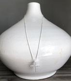 Nieuw! Echt zilver 925, ketting met kruisje en Zirkonia, Sieraden, Tassen en Uiterlijk, Kettingen, Nieuw, Ophalen of Verzenden