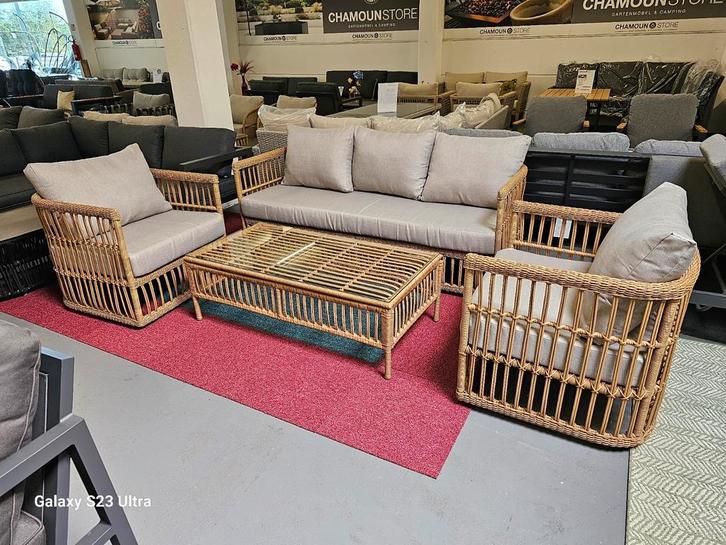 Bamboe loungeset Mondial Living, Tuin en Terras, Tuinsets en Loungesets, Nieuw, Ophalen of Verzenden