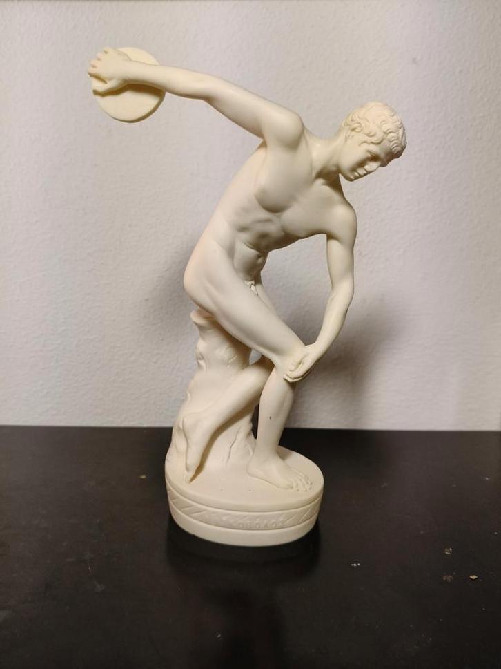 2645 Alabaster Discuswerper Sculptuur, Antiek en Kunst, Kunst | Beelden en Houtsnijwerken, Ophalen of Verzenden