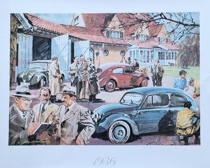VW - KdF  poster van de oerkever uit 1936, Verzamelen, Posters, Zo goed als nieuw, Overige onderwerpen, A1 t/m A3, Rechthoekig Liggend