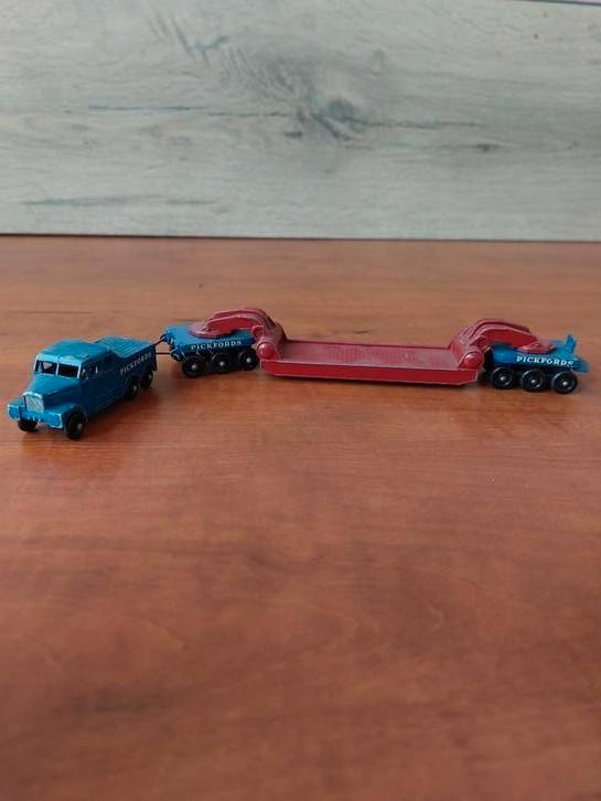 SCAMMEL 6X6 TREKKER MET DIEPLADER, Hobby en Vrije tijd, Modelauto's | Overige schalen, Zo goed als nieuw, Bus of Vrachtwagen, Ophalen of Verzenden