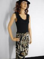 Promiss rok nieuwstaat print zwart groen beige stijlvol 36, Verzenden, Zwart, Zo goed als nieuw, Maat 36 (S)