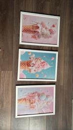 Schattige meisjes fotolijsten ijsjes. Groot 30x40 cm, Ophalen of Verzenden, Zo goed als nieuw