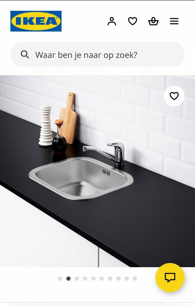 Inbouwspoelbak 46x40 roestvrijstaal 2x, Huis en Inrichting, Keuken | Keukenelementen, Nieuw, Minder dan 100 cm, Minder dan 50 cm