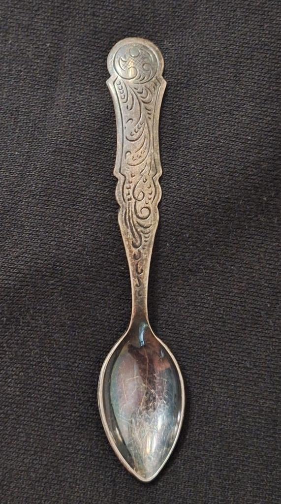 DE Douwe Egberts Biedermeier theelepel / mokkalepeltje, Antiek en Kunst, Ophalen of Verzenden