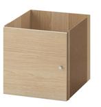 KALLAX Inzet met deur, wit gelazuurd eikeneffect, 33x33 cm, Huis en Inrichting, Ophalen, Nieuw