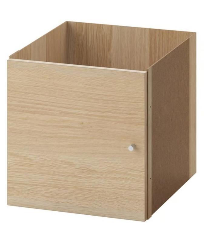 KALLAX Inzet met deur, wit gelazuurd eikeneffect, 33x33 cm, Huis en Inrichting, Kasten | Schoenenkasten, Nieuw, Ophalen