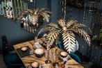 PTMD Moira Goud hanglamp met palm bladeren, Huis en Inrichting, Lampen | Kroonluchters, Nieuw, Hout, Ophalen