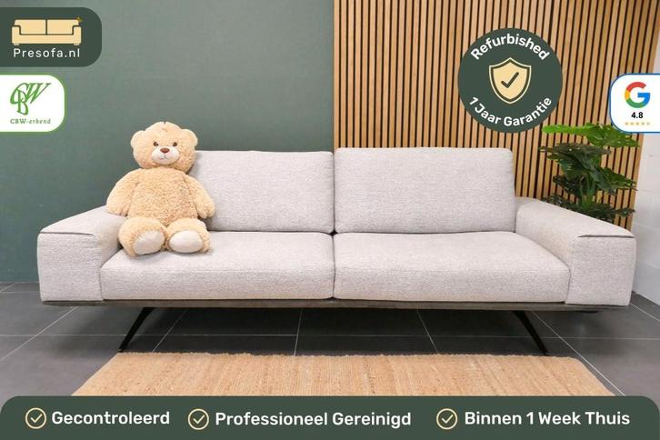 3 Zits Design Bank Enzo Luca Grijs [Refurbished], Huis en Inrichting, Banken | Bankstellen, Zo goed als nieuw, Rechte bank, Driepersoons