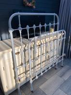 Antiek Frans Brocante Spijlenbed - Twijfelaar, Huis en Inrichting, Slaapkamer | Bedden, Ophalen, Gebruikt, Twijfelaar, 120 cm