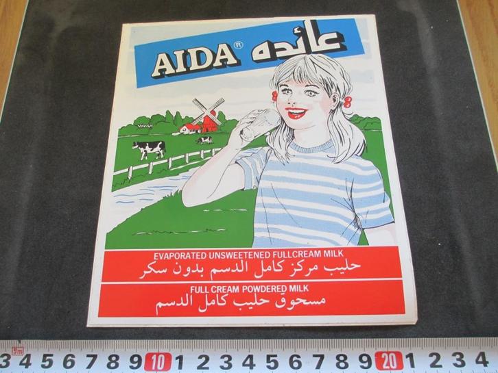 sticker AIDA Full cream powdered milk *, Verzamelen, Stickers, Zo goed als nieuw, Bedrijf of Vereniging, Ophalen
