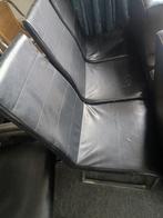 Te koop 4 eet tafel stoelen chroom yzer met leer, Ophalen, Gebruikt, Zwart, Leer