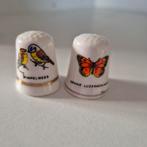 Twee vintage vingerhoeden pimpelmees en vlinder, Ophalen of Verzenden, Nieuw, Porselein, Nederland