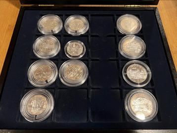Oostenrijk zilveren 0,800 5-10 euro munten 