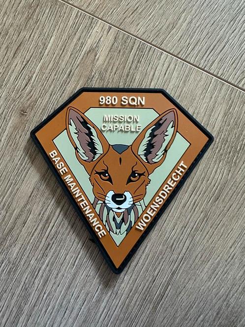 980 SQN Luchtmacht Patch Woensdrecht, Verzamelen, Militaria | Algemeen, Luchtmacht, Embleem of Badge, Nederland, Ophalen of Verzenden