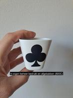 Bloempotje Speelkaarten symbool Klaveren, porselein 6x6x6cm, Tuin en Terras, Bloempotten, Overige materialen, Vierkant, Nieuw