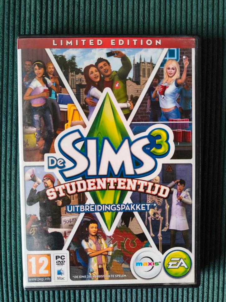 De Sims 3 Studententijd - Uitbreidingspakket, Spelcomputers en Games, Games | Pc, Gebruikt, Simulatie, 1 speler, Vanaf 12 jaar