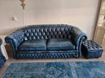 Chesterfield bankstel: 2-zits, 2.5-zits & poef, Huis en Inrichting, Ophalen, Gebruikt, 150 tot 200 cm, Chesterfield