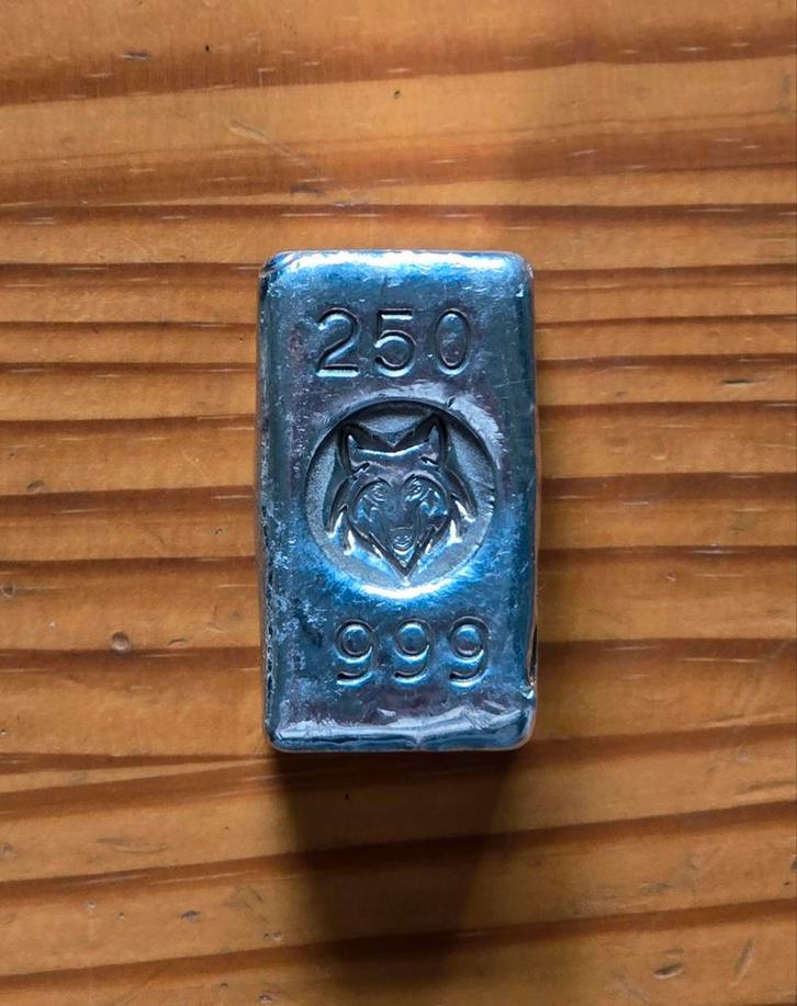Prachtige 250g Zilverbaar – 99.9% Puur Fijnzilver, Postzegels en Munten, Edelmetalen en Baren, Ophalen of Verzenden