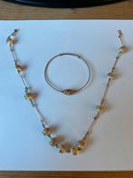 Antieke vintage ketting en armband met keramiek/porcelein, Ophalen of Verzenden, Zo goed als nieuw, Overige materialen