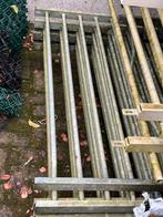 Zes verzinkte spijlenvakken - ca 20 meter, Ophalen, Gebruikt, IJzer, Spijlenhekwerk