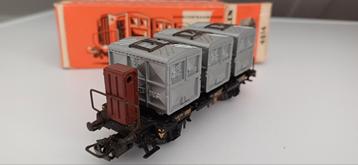 Märklin 4614 H0 Draagwagen met drie containers van de DB beschikbaar voor biedingen