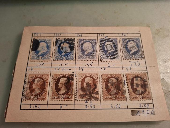 USA / VS / Verenigde Staten op oude blaadjes adv # 5, Postzegels en Munten, Postzegels | Volle albums en Verzamelingen, Buitenland