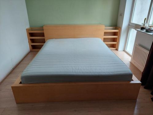 IKEA Malm bed 160x200 cm compleet, Huis en Inrichting, Slaapkamer | Bedden, Gebruikt, Tweepersoons, 160 cm, 200 cm, Hout, Bruin