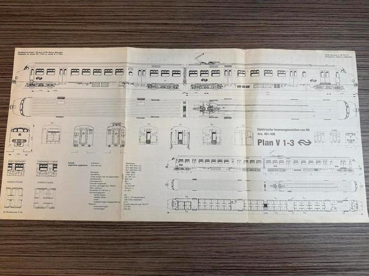 NS Plan V Treinstel Tekening uit de modelbouwer., Verzamelen, Spoorwegen en Tramwegen, Zo goed als nieuw, Trein, Overige typen