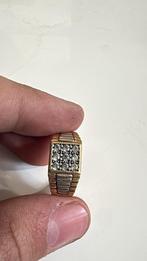 14K Gouden Herenring met Edelstenen, Ophalen, Gebruikt, 19 tot 20, Heer