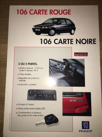 14x Peugeot 106 Van en aktiemodel folders/brochures GB FR beschikbaar voor biedingen