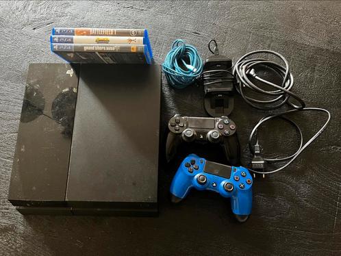 Ps4 + controllers (lees advertentie goed), Spelcomputers en Games, Spelcomputers | Sony PlayStation 4, Gebruikt, Original, Met 2 controllers