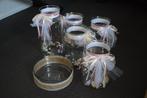 Melkbus vazen + platte glazen schaal bruiloft, Ophalen, Gebruikt, Overige kleuren, Glas