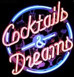 Cocktails glass neon bar cafe kroeg mancave decoratie neons, Neon, Lichtbak of (neon) lamp, Nieuw, Ophalen of Verzenden