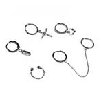 Oorringen Set 6 stuks Dames Oorbellen 14K Witgoud verguld Do, Met kristal, Hangers, Birgitta-Gracht 33, 6465 EL Kerkrade, Nederland