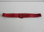 Vintage echt lederen rode gevlochten riem, 80 tot 90 cm, 3 tot 5 cm, Echt leder, Heupriem