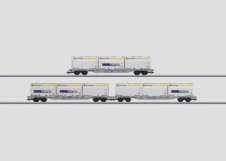 Marklin 47078 2x Set WoodTrainer XXL containers, Hobby en Vrije tijd, Modeltreinen | H0, Nieuw, Wagon, Wisselstroom, Märklin, Ophalen of Verzenden