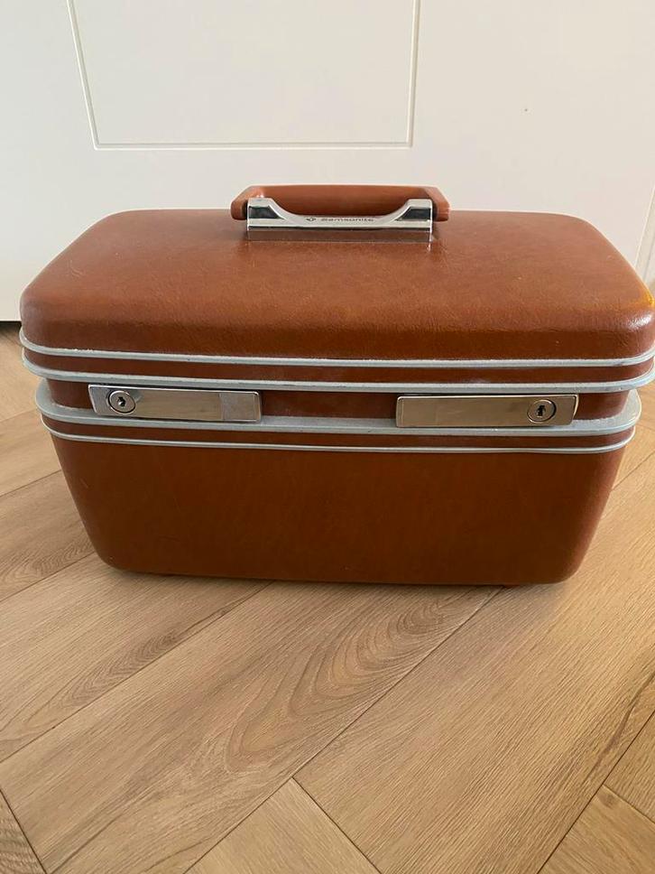 Luxe Samsonite beautycase - Bruin, Sieraden, Tassen en Uiterlijk, Beautycases, Gebruikt, Hardcase, Bruin, Met slot, Ophalen