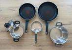 Tefal Pannenset - Koekenpannen & Kookpannen, Huis en Inrichting, Keuken | Potten en Pannen, Ophalen, Gebruikt, Keramische plaat
