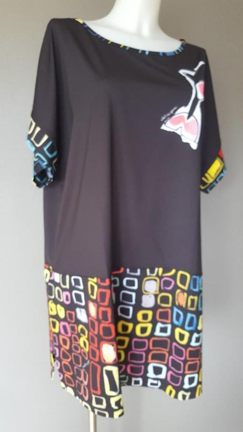 Save the Queen strandblouse/tuniek - blokjes/vis -NIEUW-L/XL, Kleding | Dames, Blouses en Tunieken, Nieuw, Maat 42/44 (L), Zwart