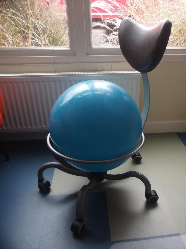 Pallosit Ergonomische Bal Stoel Blauw, Huis en Inrichting, Bureaustoelen, Gebruikt, Balstoel, Blauw, Ophalen