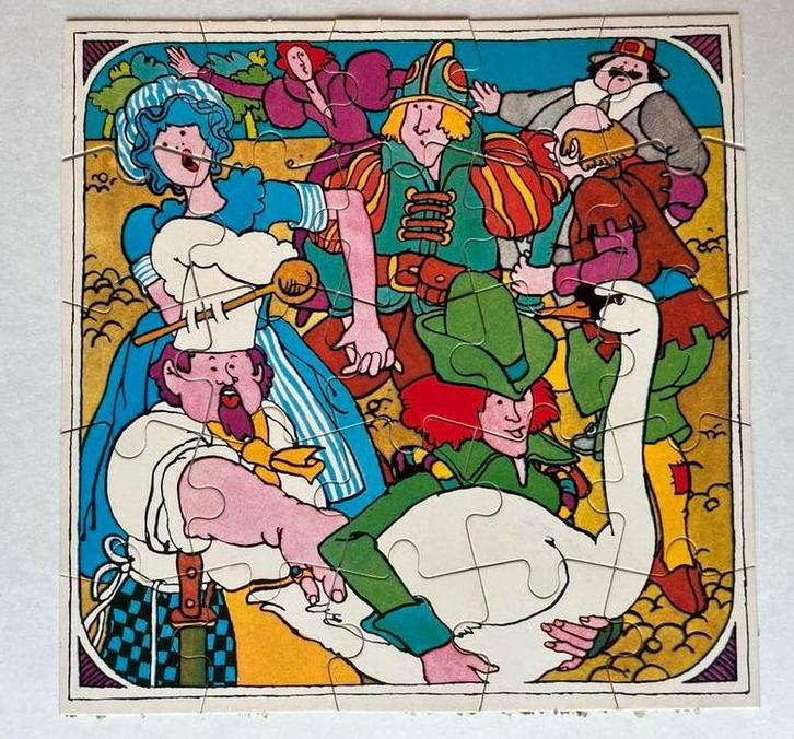 Oud reclame sprookjes puzzeltje, bij B3 fruitsappen, Antiek en Kunst, Antiek | Speelgoed, Ophalen of Verzenden
