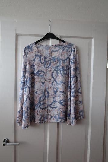 Vlotte zomerse blouse wit/blauw/roze merk Geisha maat XL 42 beschikbaar voor biedingen