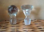 2 glazen flessendoppen, Ophalen of Verzenden