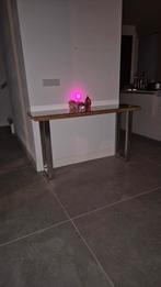 Stijlvolle sidetable met metalen poten, Ophalen, 100 tot 150 cm, Zo goed als nieuw, Metaal