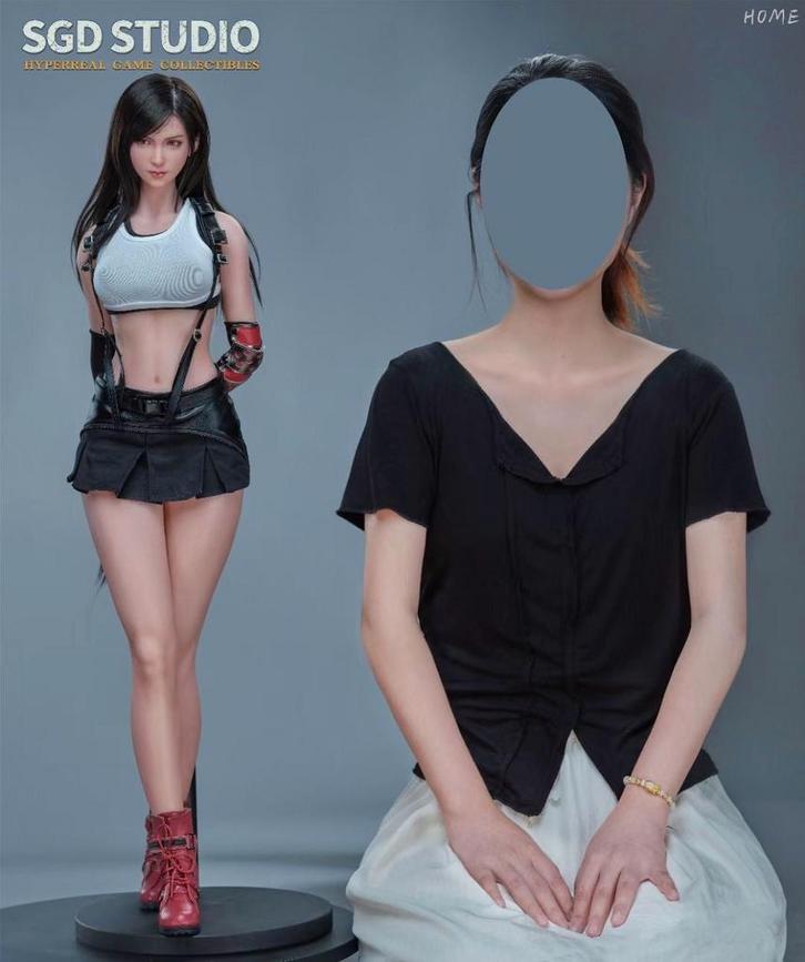 Tifa Lockhart Final Fantasy 7 silicone 1/2 aka 80cm + bonus, Verzamelen, Poppen, Zo goed als nieuw, Pop, Ophalen of Verzenden