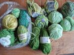14 knotten wol in de kleuren groen, Ophalen of Verzenden, Nieuw, Breien of Haken, Wol of Garen