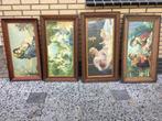 Antieke Religieuze Schilderijen Set van Vier Maria Jezus Eng, Antiek en Kunst, Antiek | Religie, Ophalen